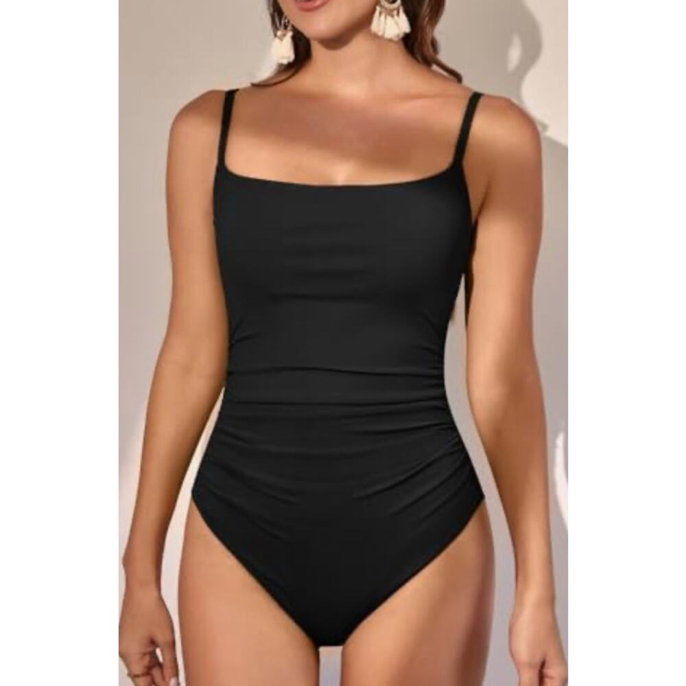 Brand New EoMenie Women's Size XL Black Sleveless One Piece Bodysuit
